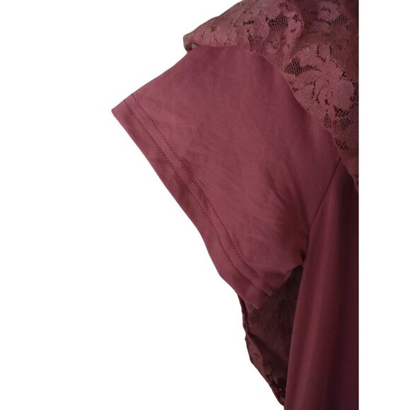 Molliya Rose Pink Lace Overlay Off-Shoulder Maxi Dress Size L, NWT. - Picture 4 of 7